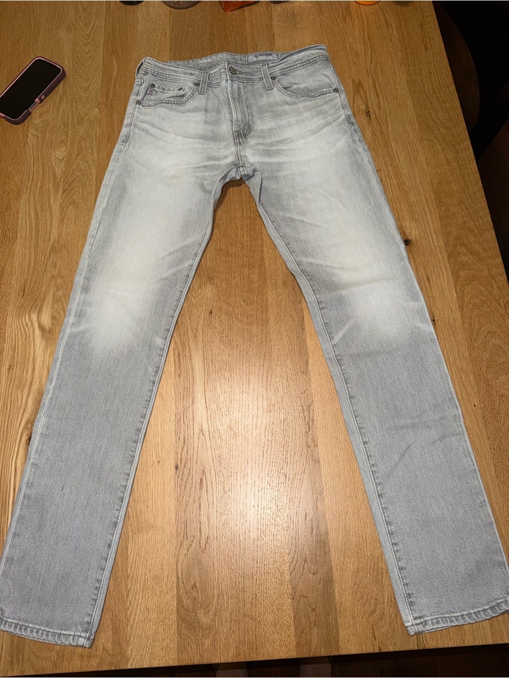 AG Adriano Goldschmied Light Wash Slim Straight Jeans
